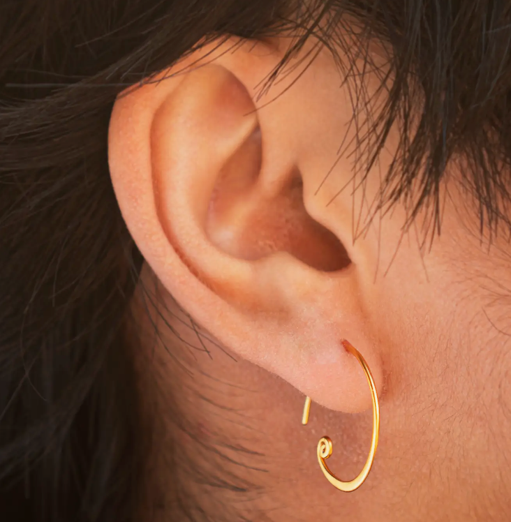 Hoop Earrings with Curlicue 20x18mm
