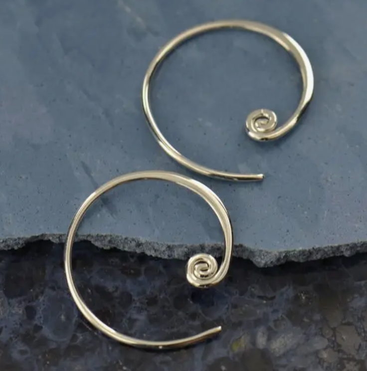 Hoop Earrings with Curlicue 20x18mm