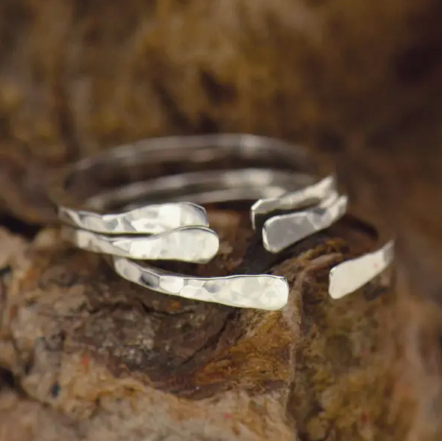 Sterling Silver Adjustable Hammered Ring