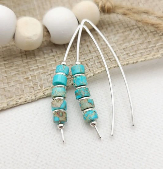 Modern Turquoise & Sterling Silver Threaders