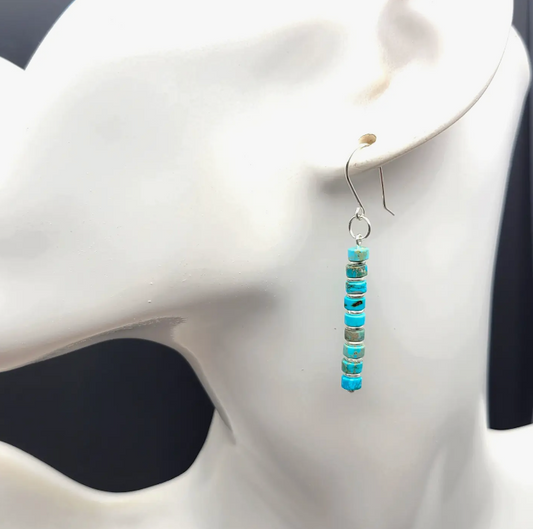 Vibrant Blue Turquoise Dangle Boho Earrings