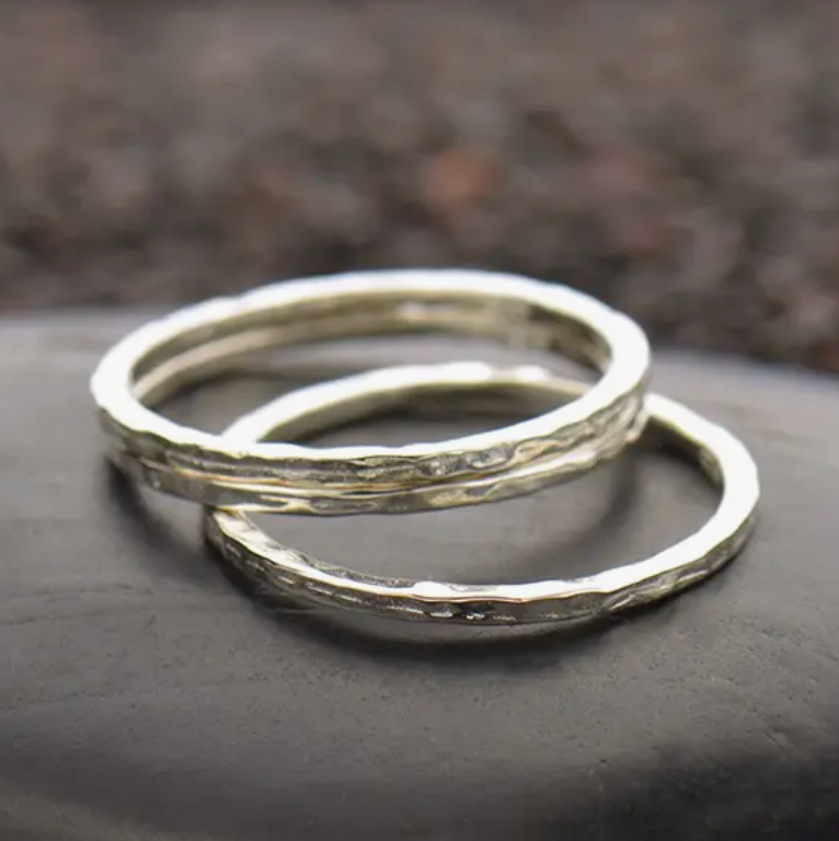 Hammer Finish Stacking Rings